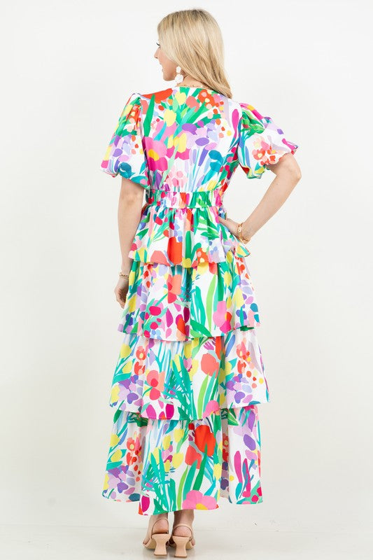 Floral Maxi tiered dress