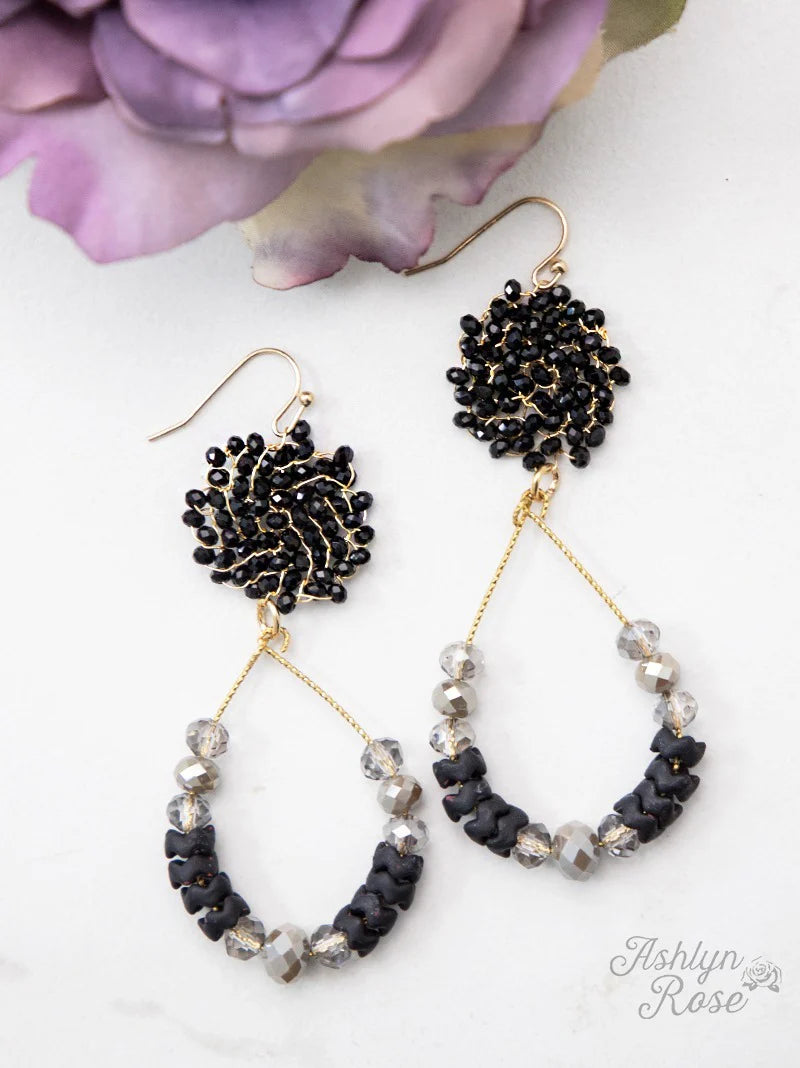 Craft of Perfection Crystal Beaded Teardrop Earrings