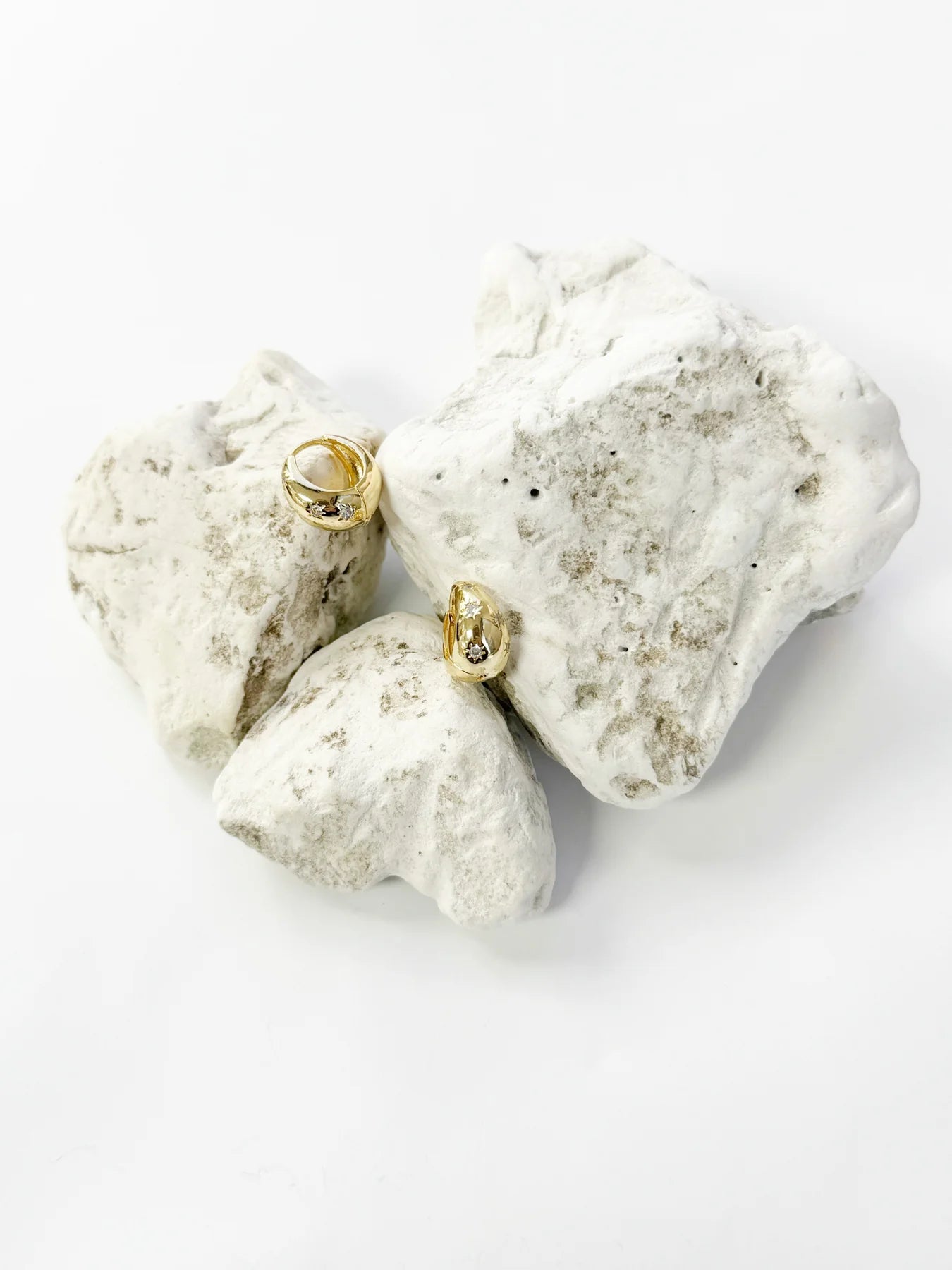 Hinged Hoops with Rhinestone Stars