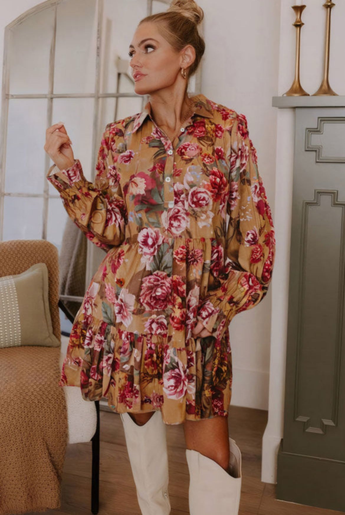 Vintage floral print dress