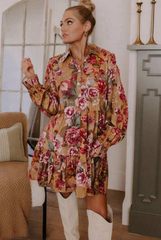 Vintage floral print dress
